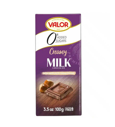 Milchschokolade mit Haselnuss – Ohne Zuckerzusatz 100g - Valor