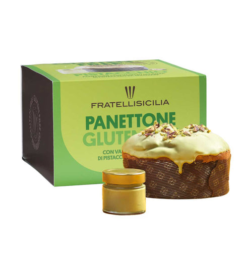 Panettone mit Pistazien 500g (Glutenfrei) + Glas Pistaziencreme