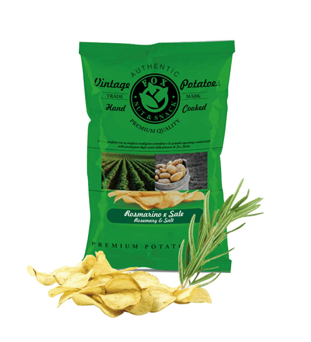 Premium Kartoffelchips mit Rosmarin: Mediterraner Genuss aus Italien ... Premium Kartoffelchips mit Rosmarin: Mediterraner Genuss aus Italien ...