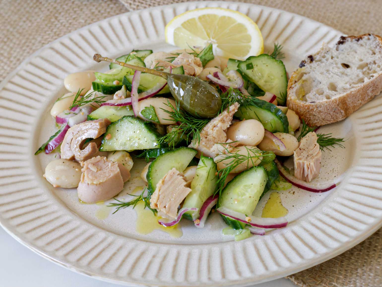 🐟 Weißer Bohnensalat mit Thunfisch &amp; Zitronendressing 🌿 – Mitte Meer ...
