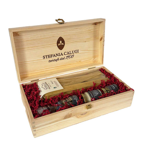 Calugi Trüffelkollektion (Geschenkbox aus Pinienholz)