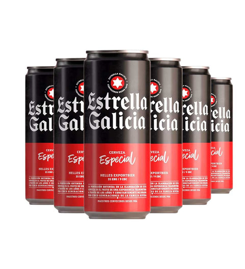 Estrella Galicia Bier 6 x 0.33l – inkl. 0,25 € Einwegpfand pro Dose