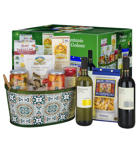 Italienisches Geschenkset - Fantasie Golose (9 Artikel + Geschenkkorb)