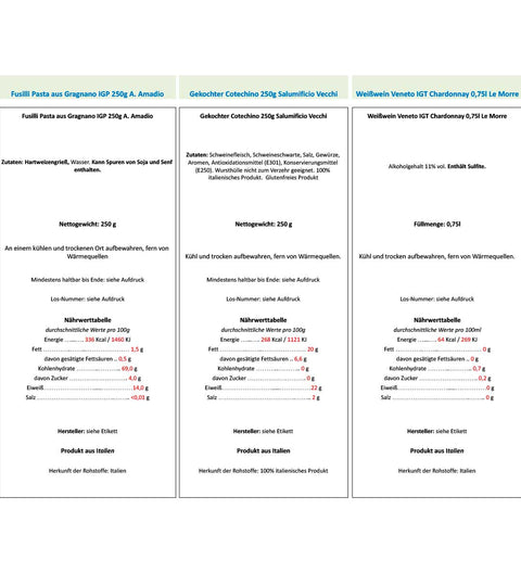 Italienisches Geschenkset - Fantasie Golose (9 Artikel + Geschenkkorb)