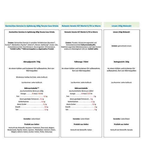 Italienisches Geschenkset - Fantasie Golose (9 Artikel + Geschenkkorb)