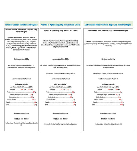 Italienisches Geschenkset - Fantasie Golose (9 Artikel + Geschenkkorb)