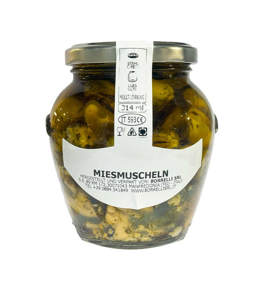 miesmuscheln gekocht aufbewahren Borrelli Miesmuscheln in Öl: Eine italienische Delikatesse aus Apulien –  Mitte Meer Onlineshop