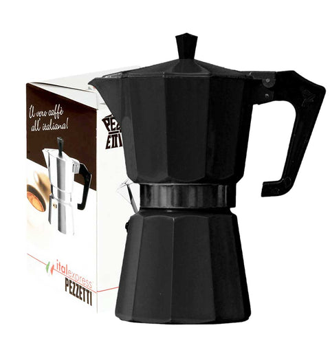 Pezzetti Espressokocher für 9 Tassen (schwarze oder rot Farbe)