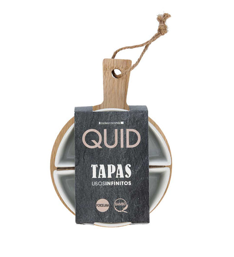 Quid Tapas Rundes Servierbrett mit Keramikschalen