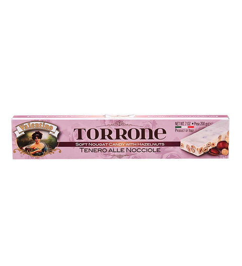 Valentino Torrone Alle Nocciole -  Weißes Nougat mit Haselnüssen 200g